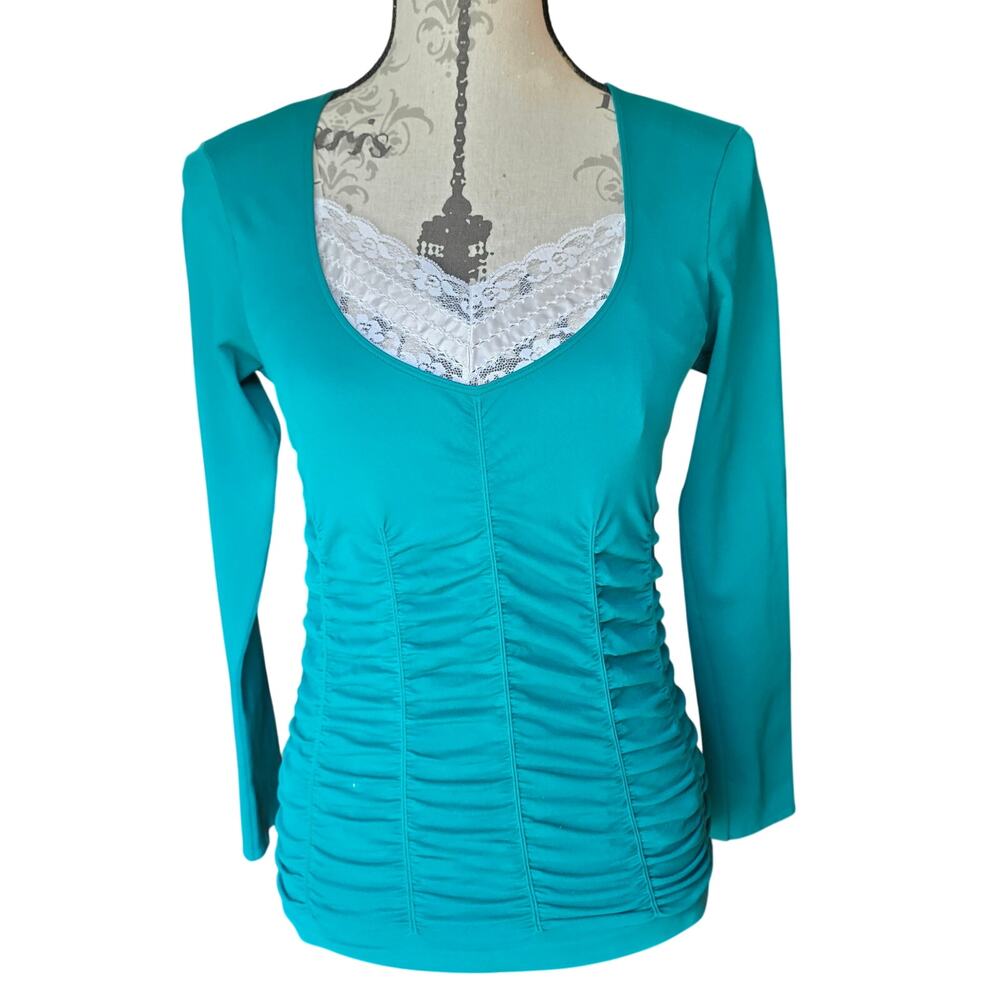 Y2k Whimsigoth Style Last Tango Ruched Green Top Size M/L